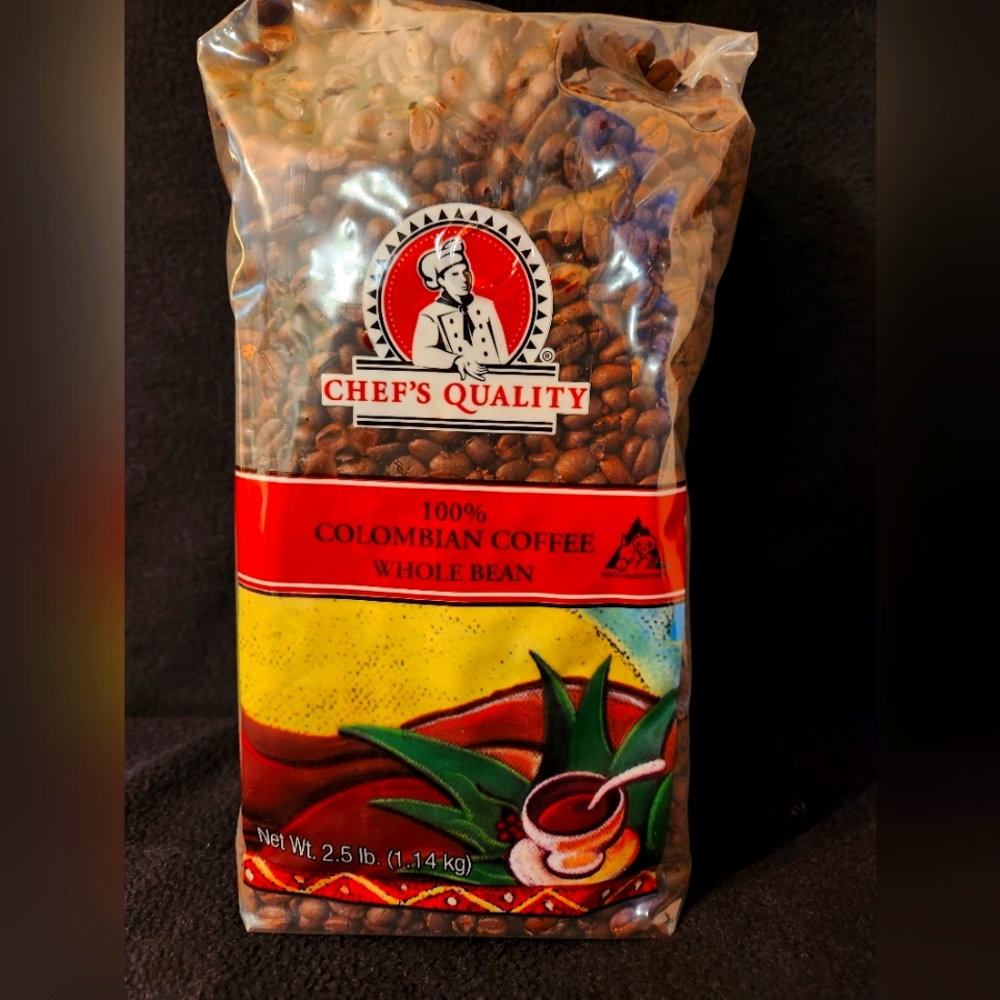 Coffee Beans 2.5 lbs Whole Columbian Bean Gourmet Hot Drink Dessert